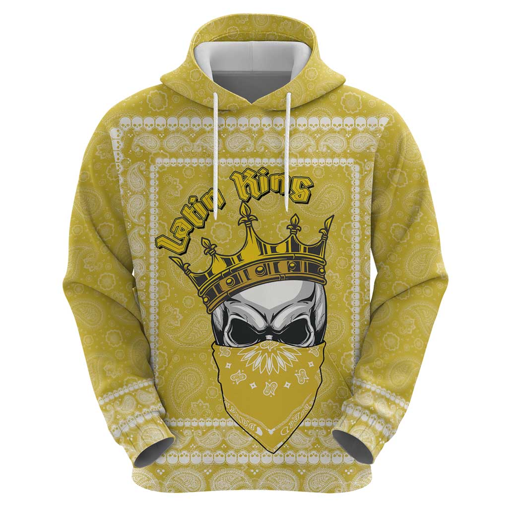 Latin King Hoodie Paisley Pattern Yellow DT03