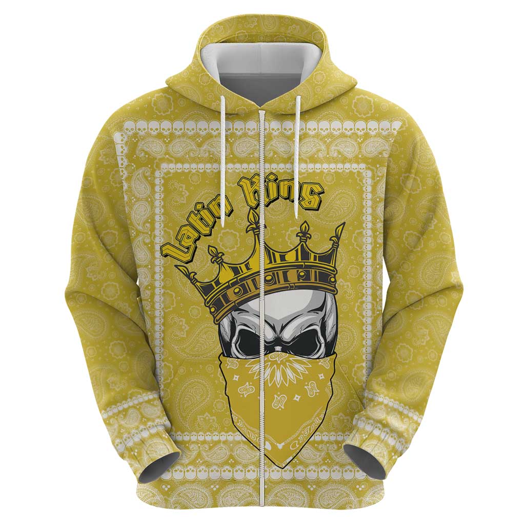 Latin King Hoodie Paisley Pattern Yellow DT03