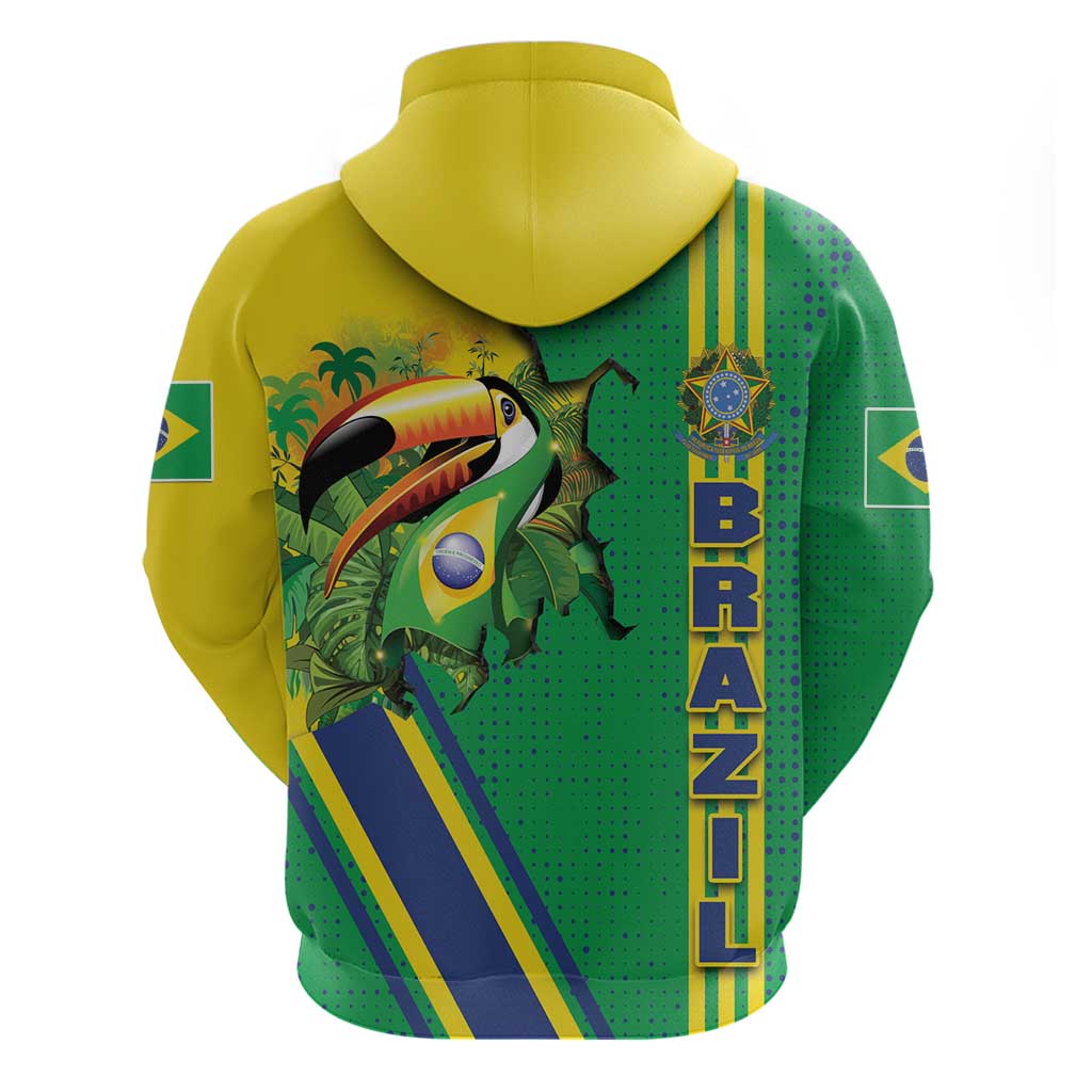 Brazil Flag Emblem Hoodie Toco Toucan In My Heart DT03
