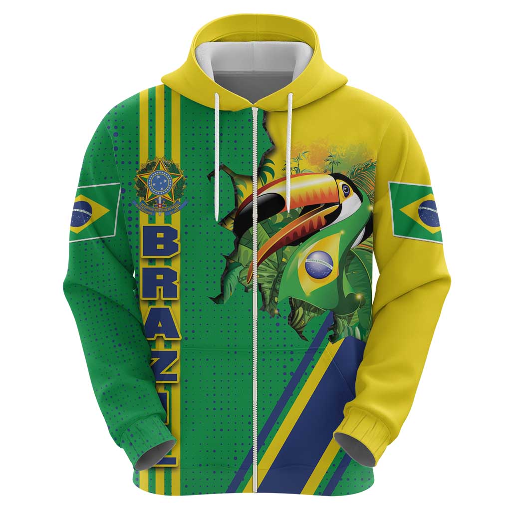 Brazil Flag Emblem Hoodie Toco Toucan In My Heart DT03