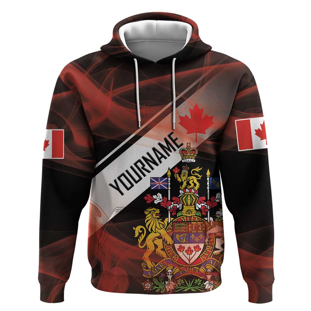 Canada Flag Coat of Arms Hoodie Light Wave Abstract Style DT03