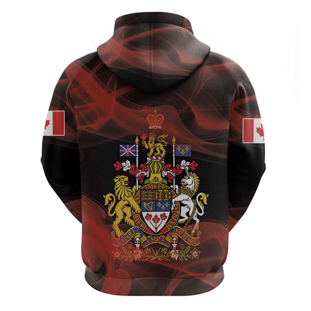 Canada Flag Coat of Arms Hoodie Light Wave Abstract Style DT03