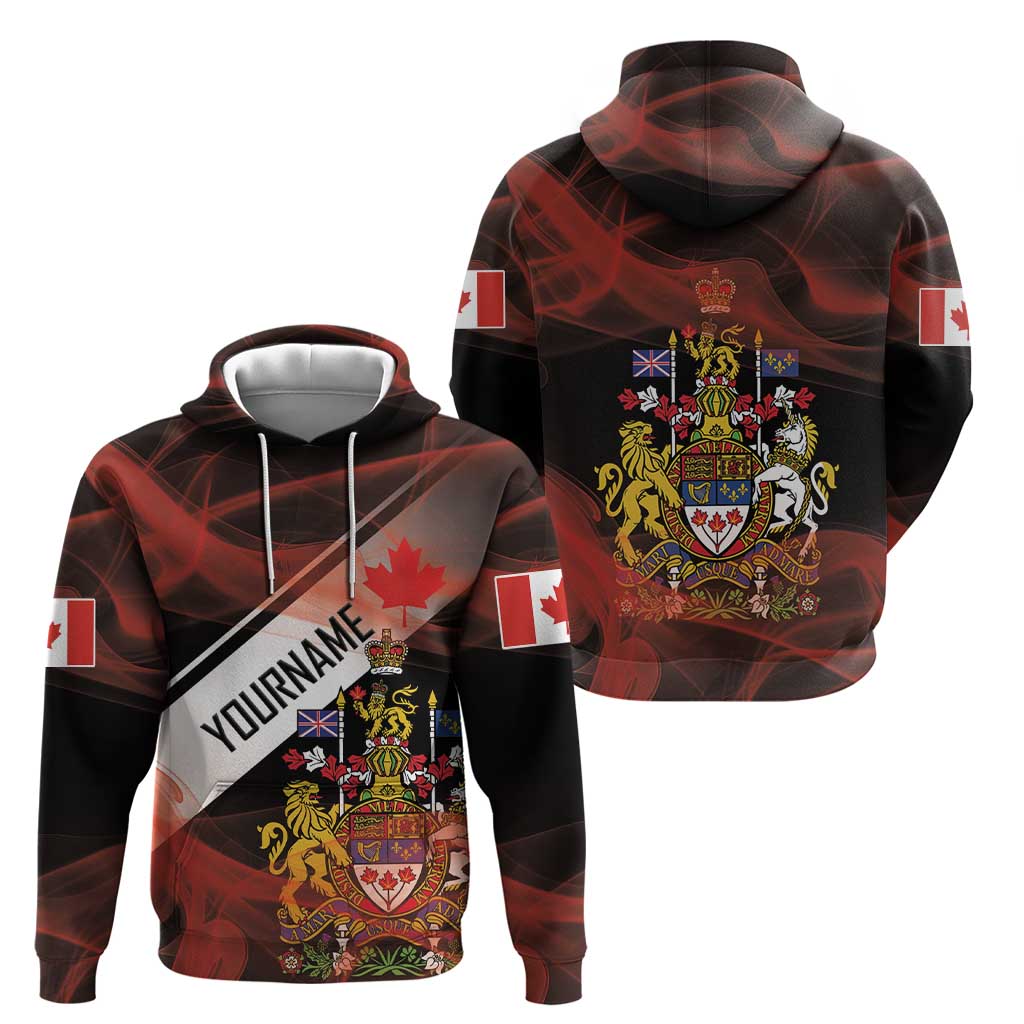 Canada Flag Coat of Arms Hoodie Light Wave Abstract Style DT03