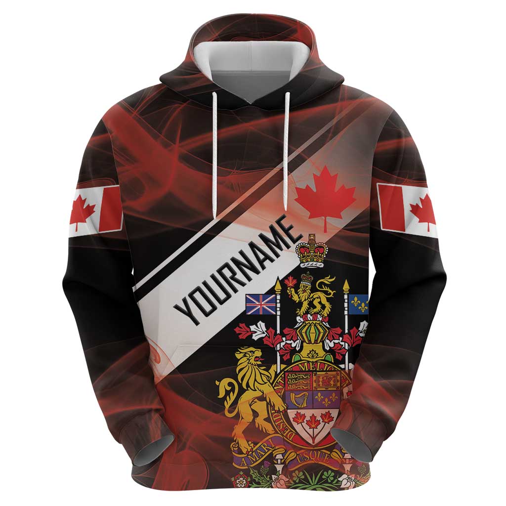 Canada Flag Coat of Arms Hoodie Light Wave Abstract Style DT03