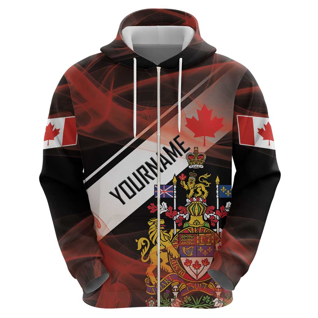 Canada Flag Coat of Arms Hoodie Light Wave Abstract Style DT03