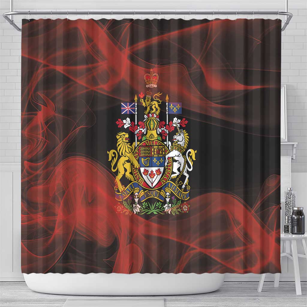 Canada Flag Coat of Arms Shower Curtain Light Wave Abstract Style DT03