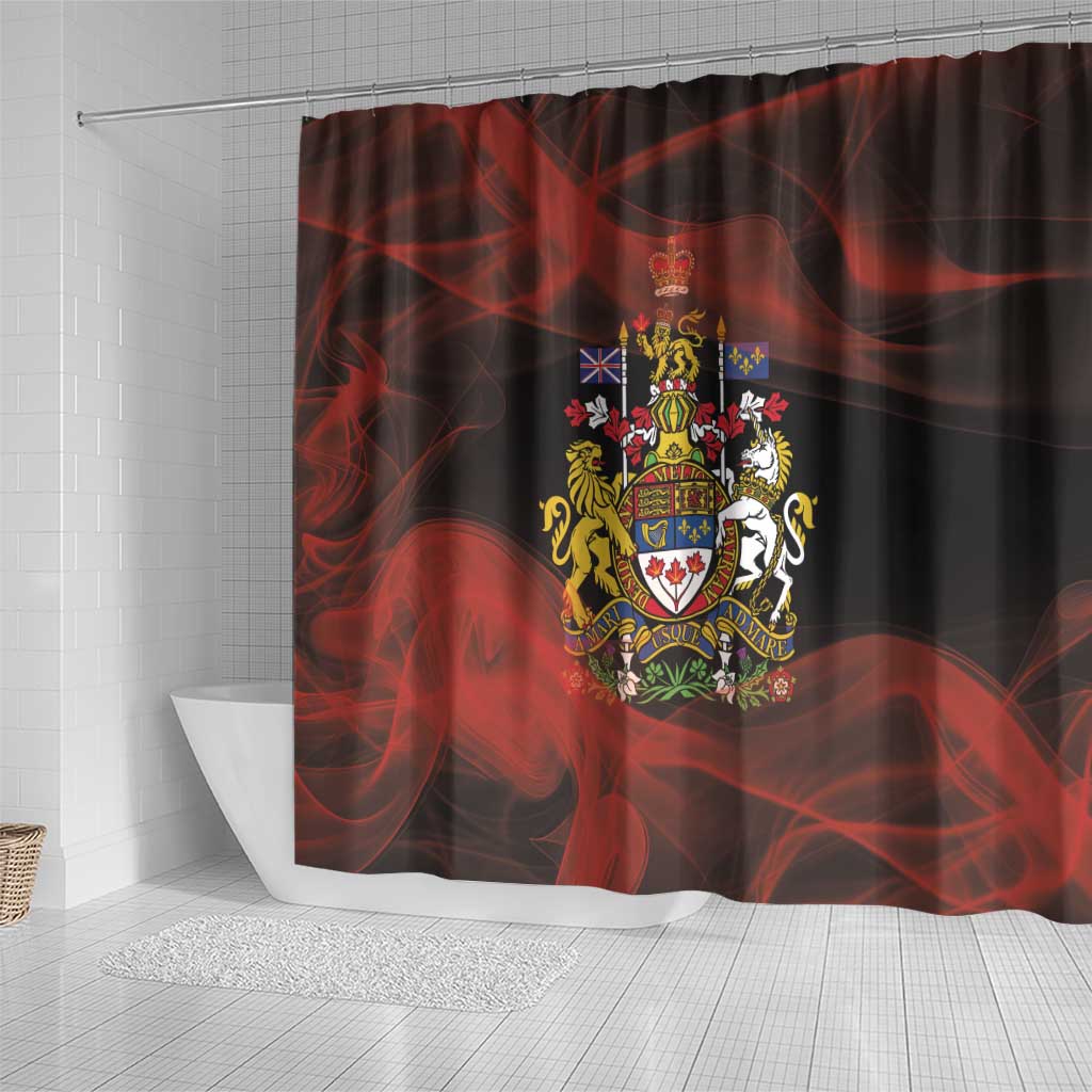 Canada Flag Coat of Arms Shower Curtain Light Wave Abstract Style DT03