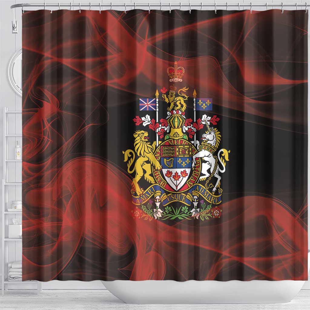 Canada Flag Coat of Arms Shower Curtain Light Wave Abstract Style DT03