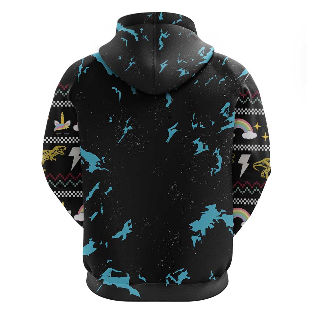 Christmas Dinosaur Unicorn Hoodie Ride Hard or Go Home DT03
