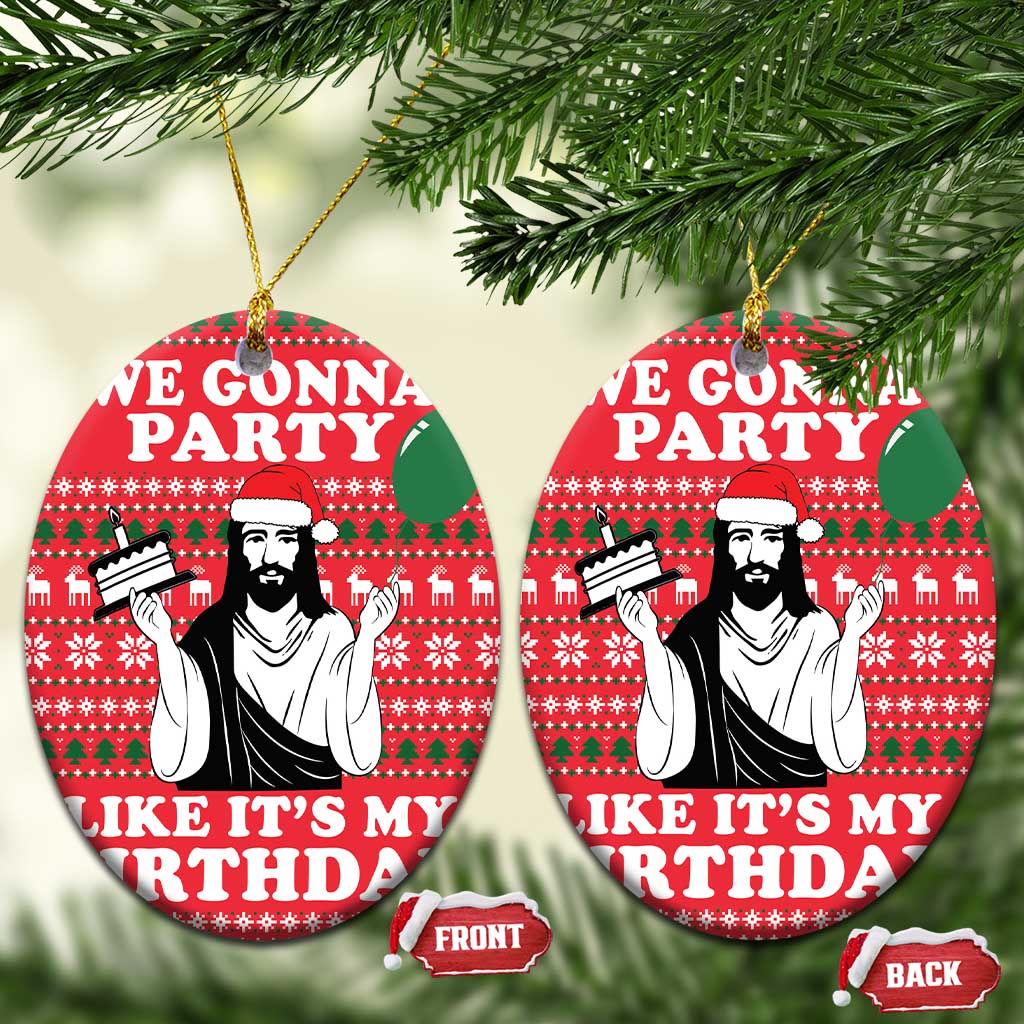 Christian Party Ceramic Ornament God Christmas It's My Birthday DT03