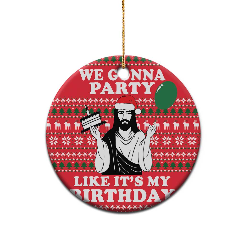 Christian Party Ceramic Ornament God Christmas It's My Birthday DT03