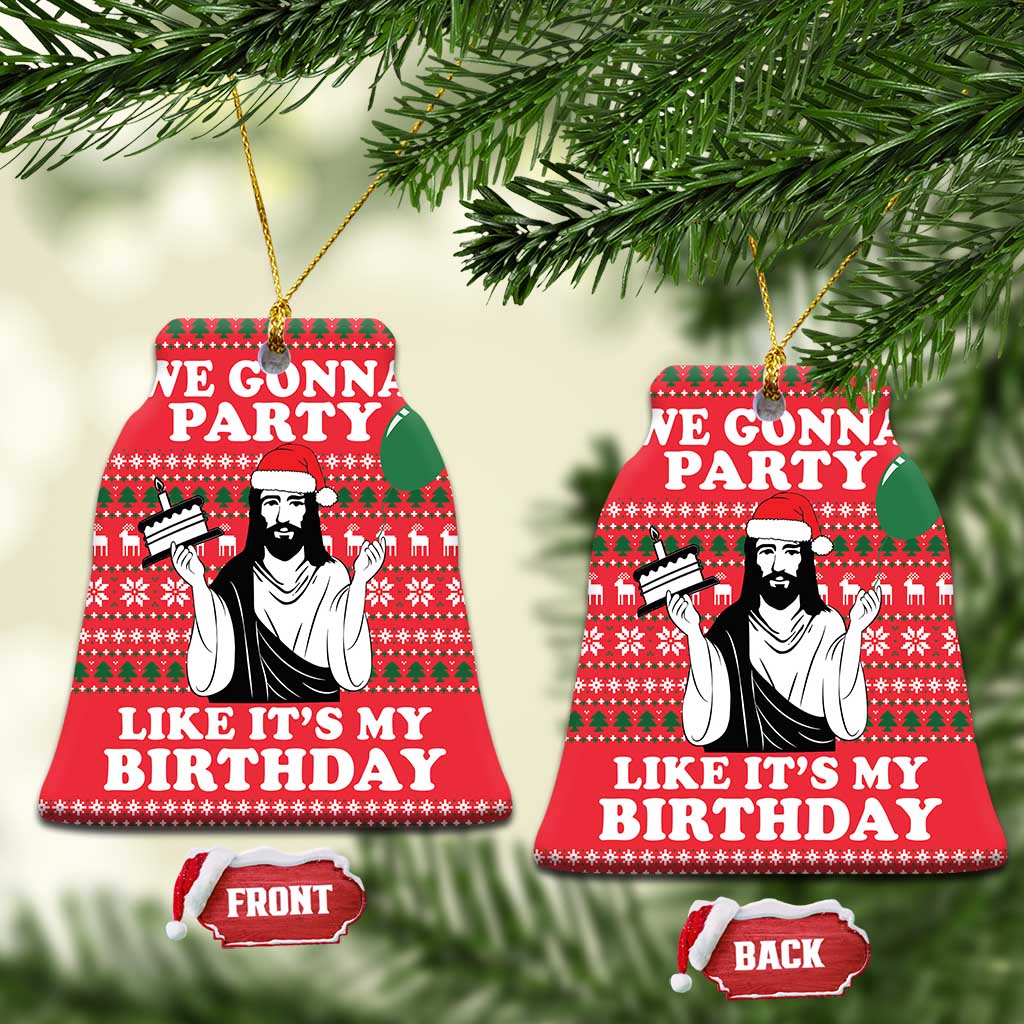 Christian Party Ceramic Ornament God Christmas It's My Birthday DT03