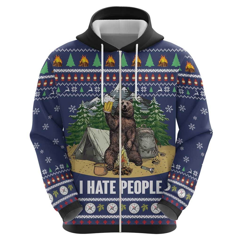 Bear Christmas Hoodie Camping I Hate People DT03