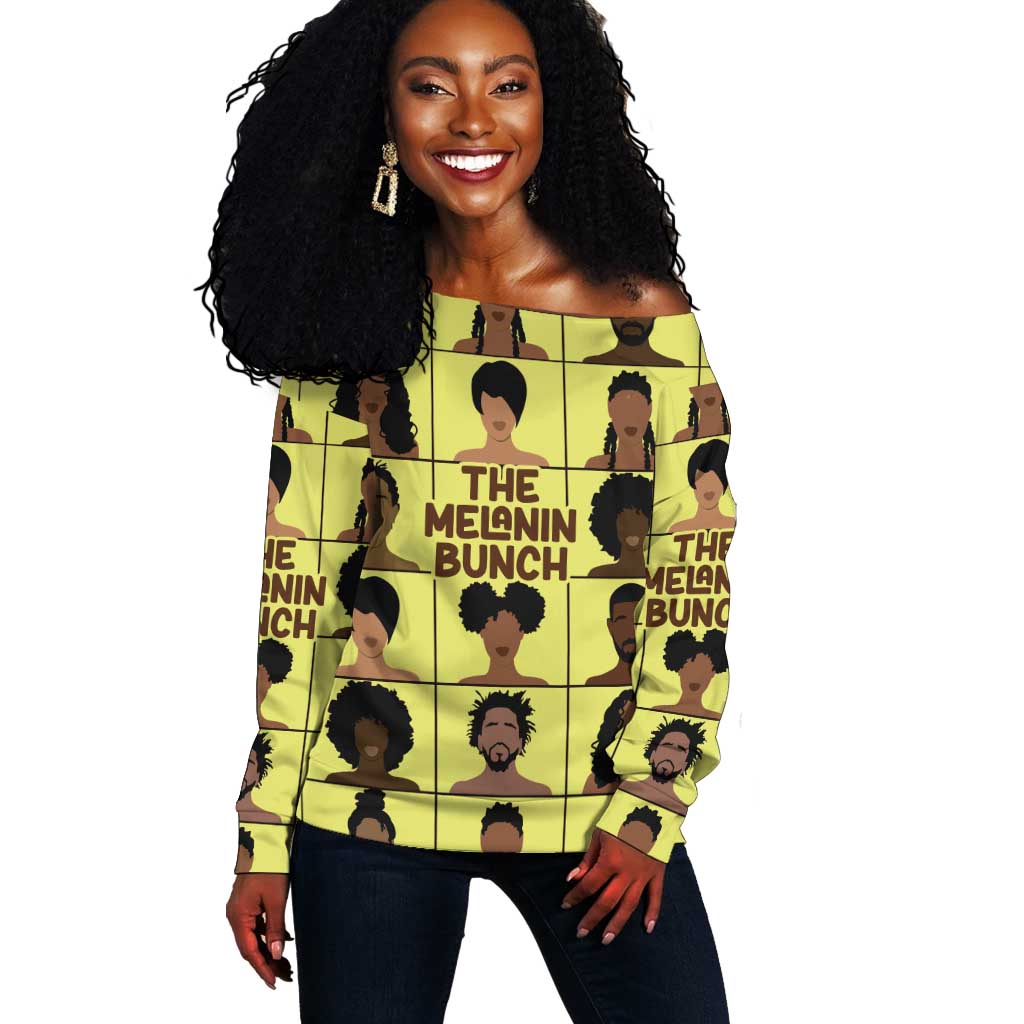 The Melanin Bunch African Off Shoulder Sweater Afro Black People DT03
