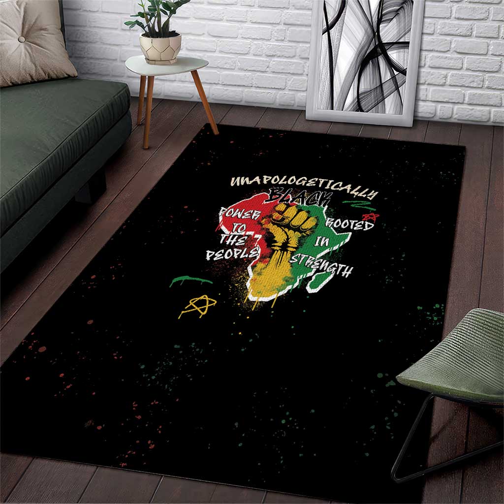 African Black Power Area Rug Unapologetically Black Raised Fist DT03