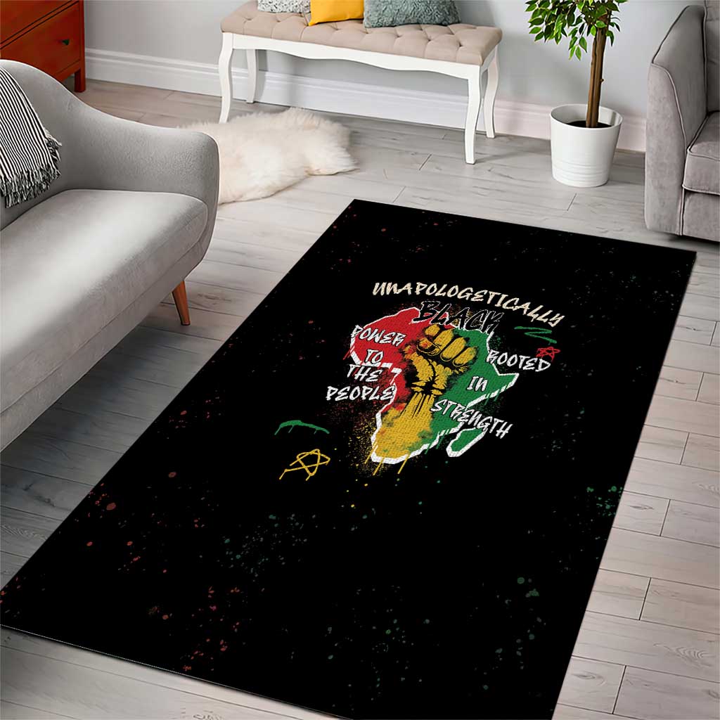 African Black Power Area Rug Unapologetically Black Raised Fist DT03