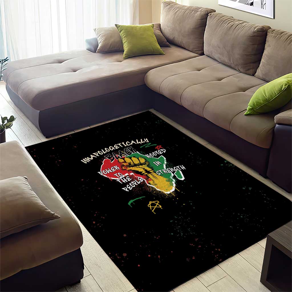 African Black Power Area Rug Unapologetically Black Raised Fist DT03