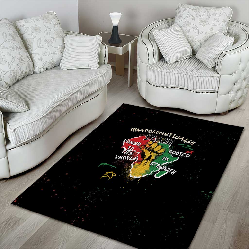 African Black Power Area Rug Unapologetically Black Raised Fist DT03