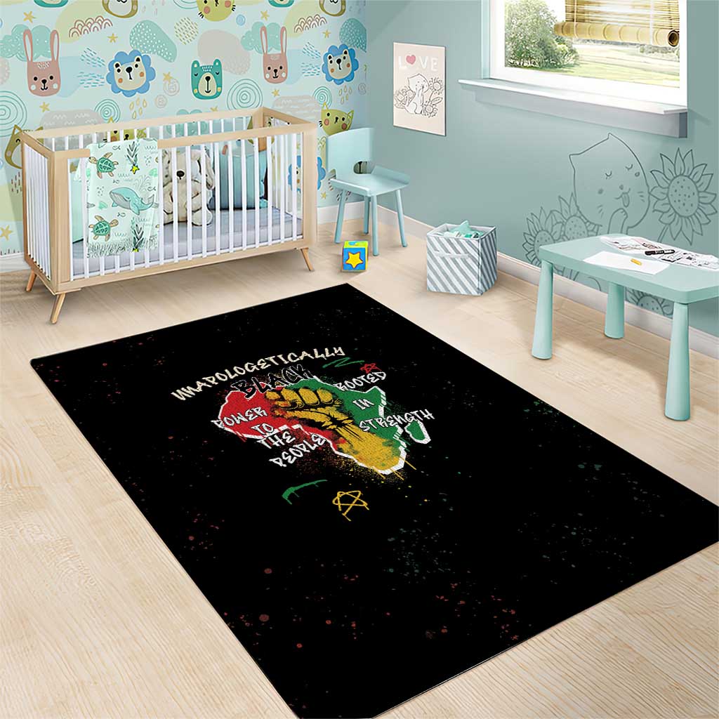 African Black Power Area Rug Unapologetically Black Raised Fist DT03