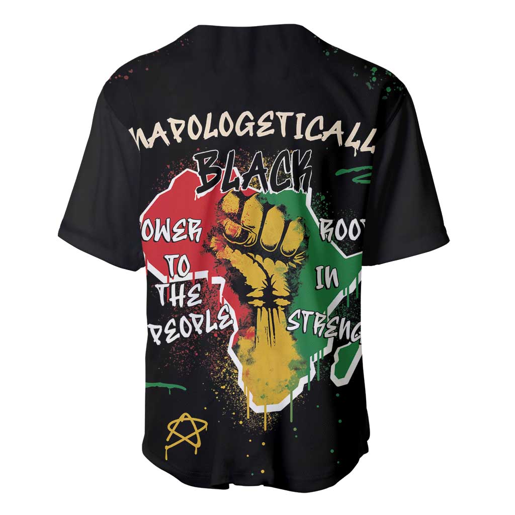 African Black Power Baseball Jersey Unapologetically Black Raised Fist DT03