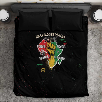 African Black Power Bedding Set Unapologetically Black Raised Fist DT03