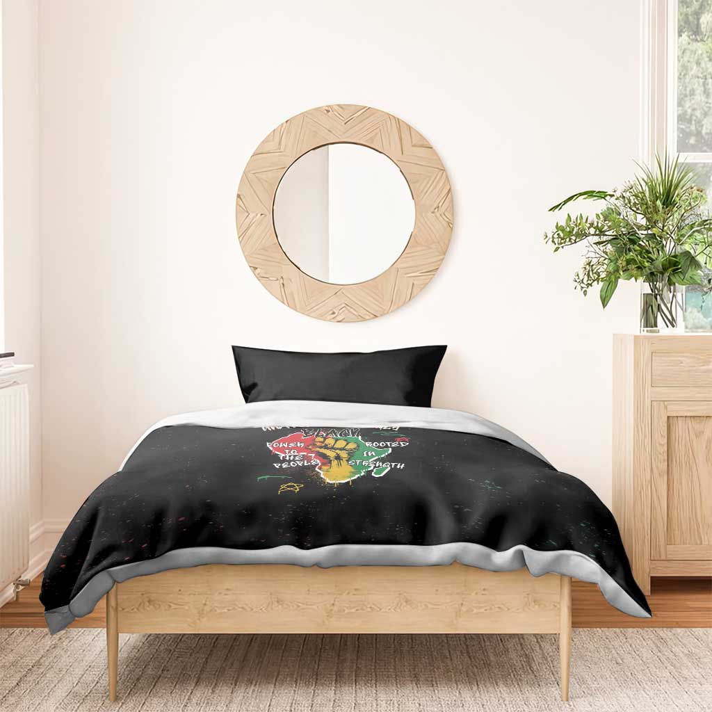 African Black Power Bedding Set Unapologetically Black Raised Fist DT03