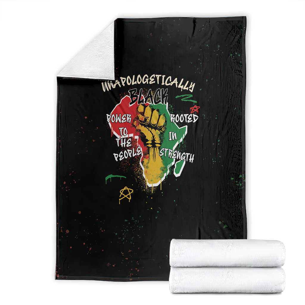 African Black Power Blanket Unapologetically Black Raised Fist DT03