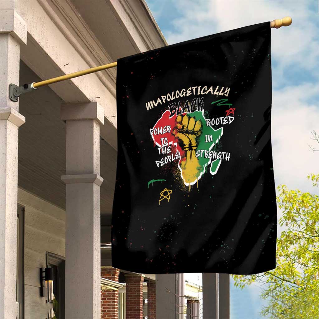 African Black Power Garden Flag Unapologetically Black Raised Fist DT03