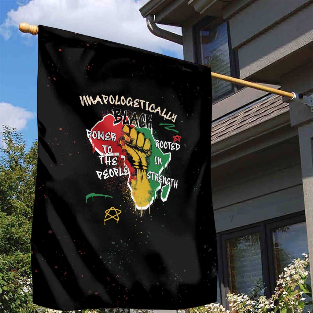 African Black Power Garden Flag Unapologetically Black Raised Fist DT03