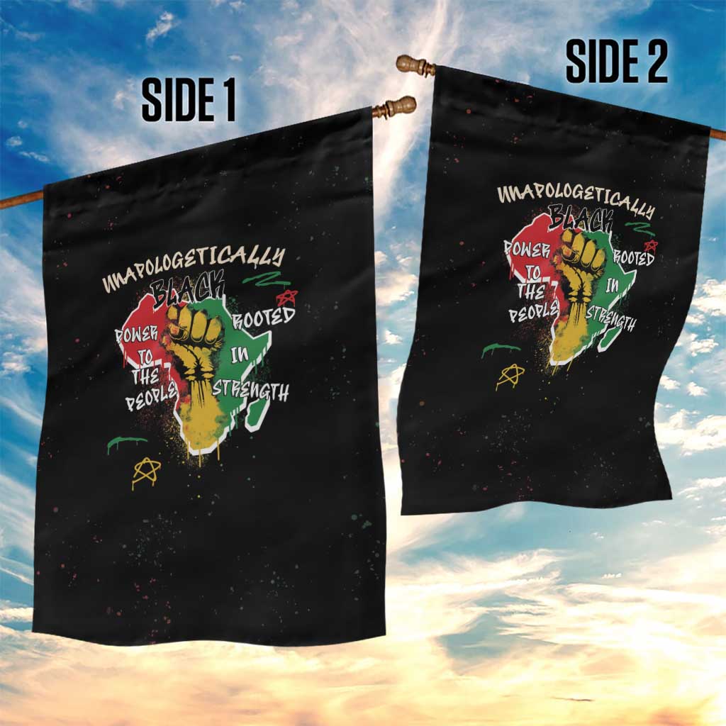 African Black Power Garden Flag Unapologetically Black Raised Fist DT03