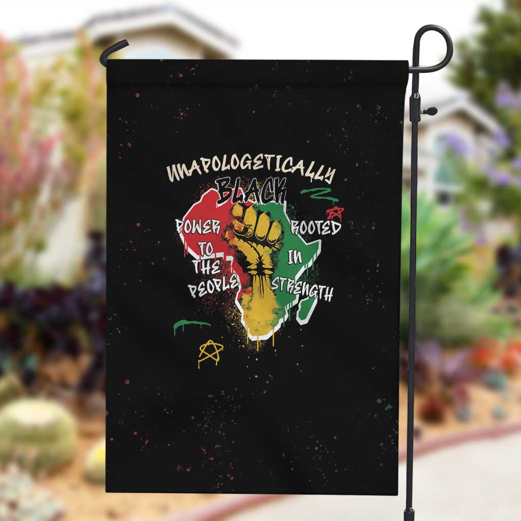 African Black Power Garden Flag Unapologetically Black Raised Fist DT03