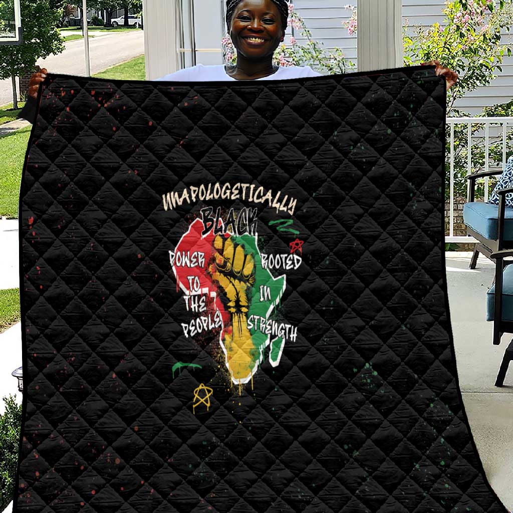 African Black Power Quilt Unapologetically Black Raised Fist DT03