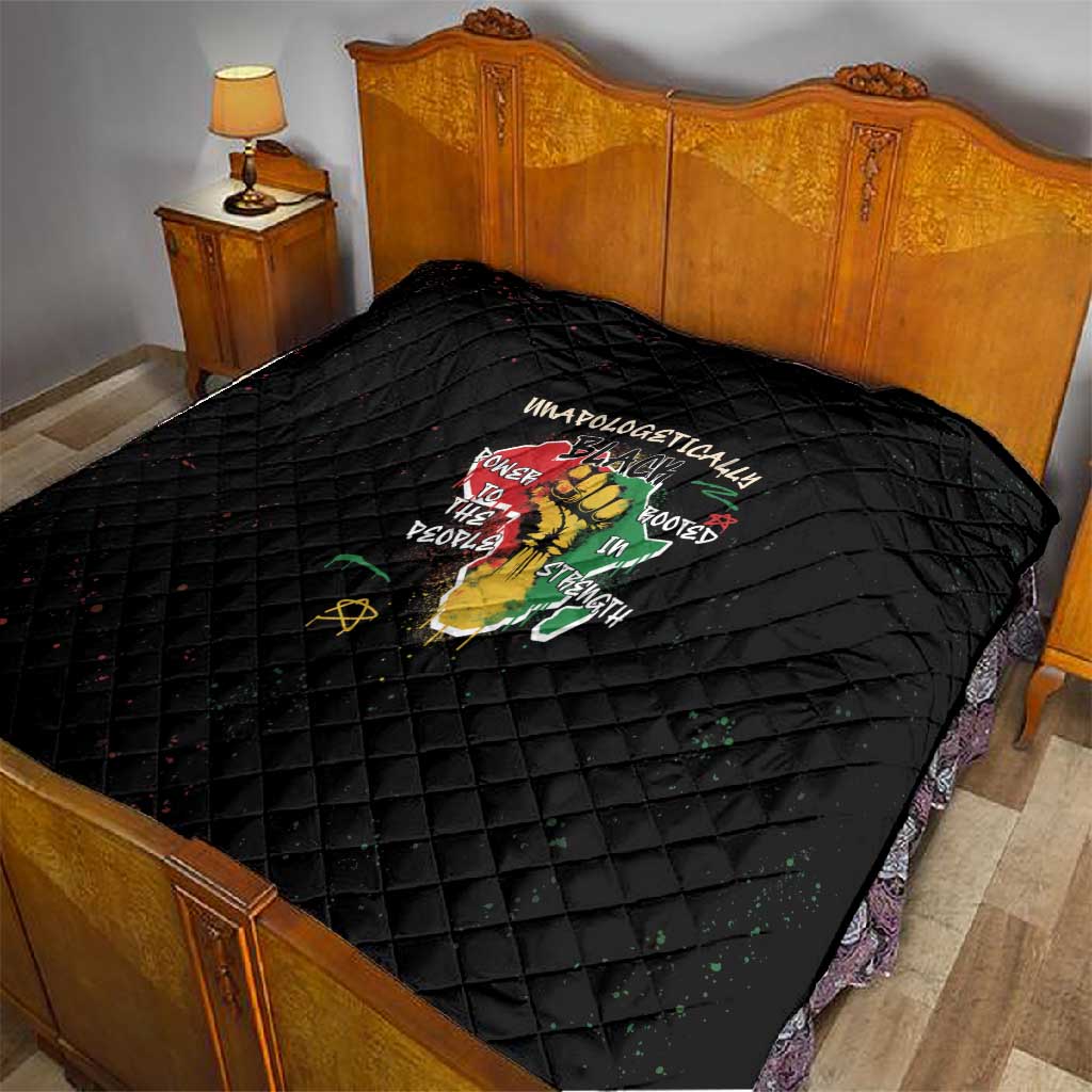 African Black Power Quilt Unapologetically Black Raised Fist DT03
