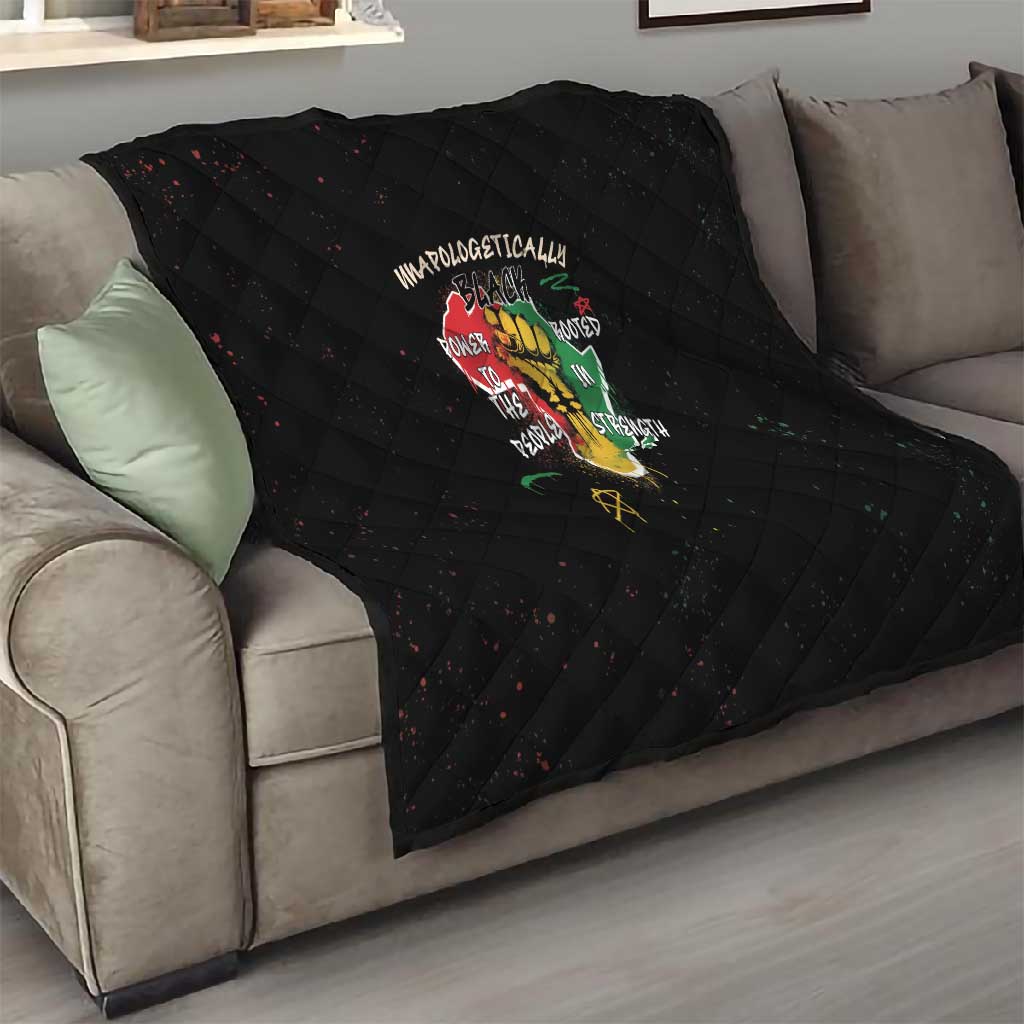 African Black Power Quilt Unapologetically Black Raised Fist DT03