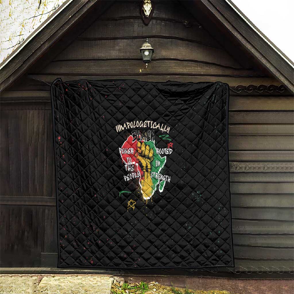 African Black Power Quilt Unapologetically Black Raised Fist DT03