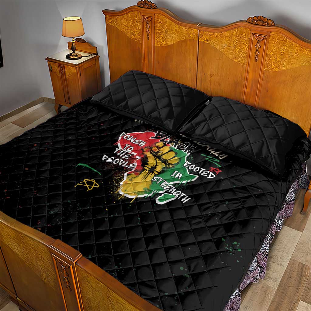 African Black Power Quilt Bed Set Unapologetically Black Raised Fist DT03