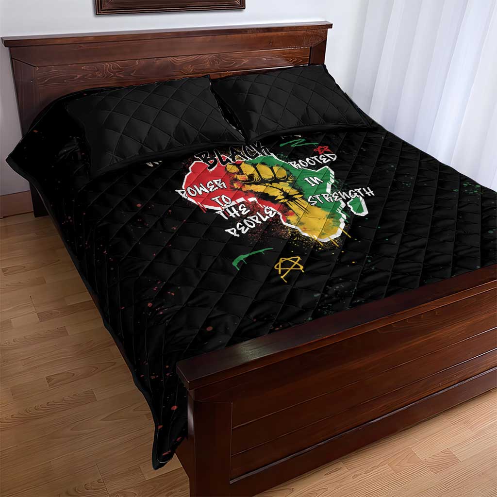African Black Power Quilt Bed Set Unapologetically Black Raised Fist DT03