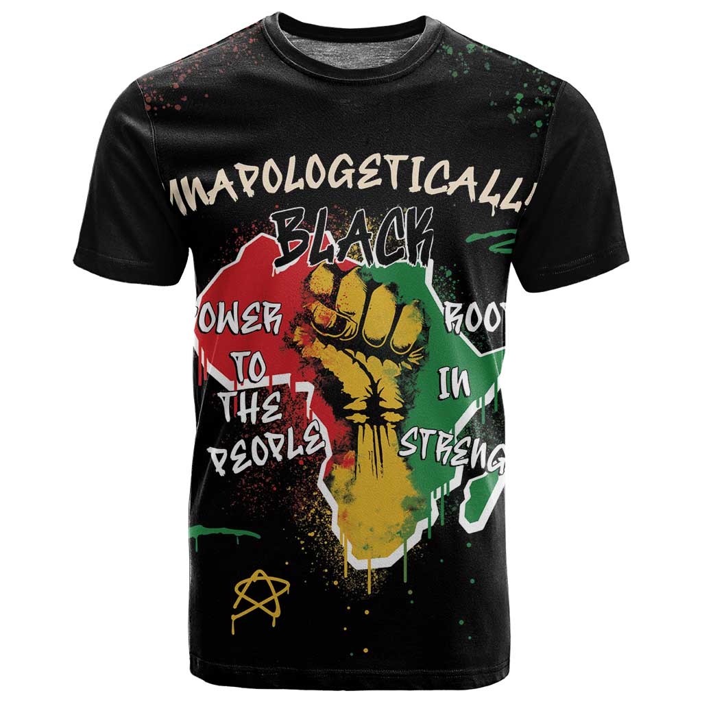 African Black Power T shirt Unapologetically Black Raised Fist DT03