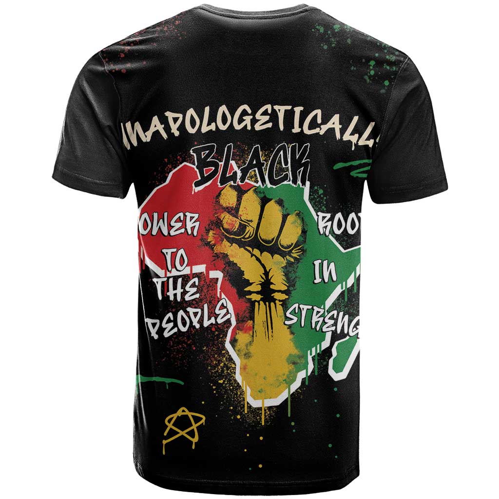 African Black Power T shirt Unapologetically Black Raised Fist DT03