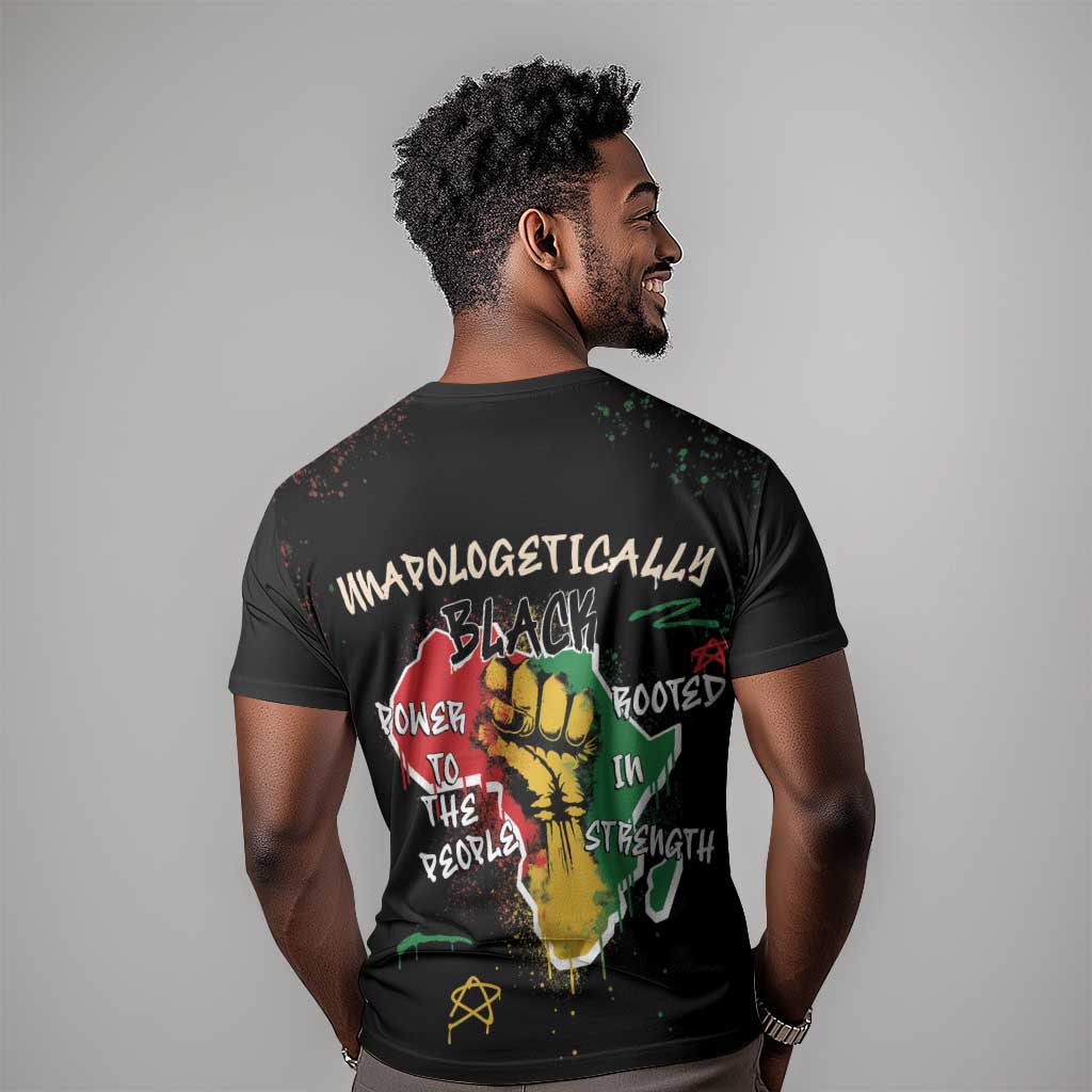 African Black Power T shirt Unapologetically Black Raised Fist DT03