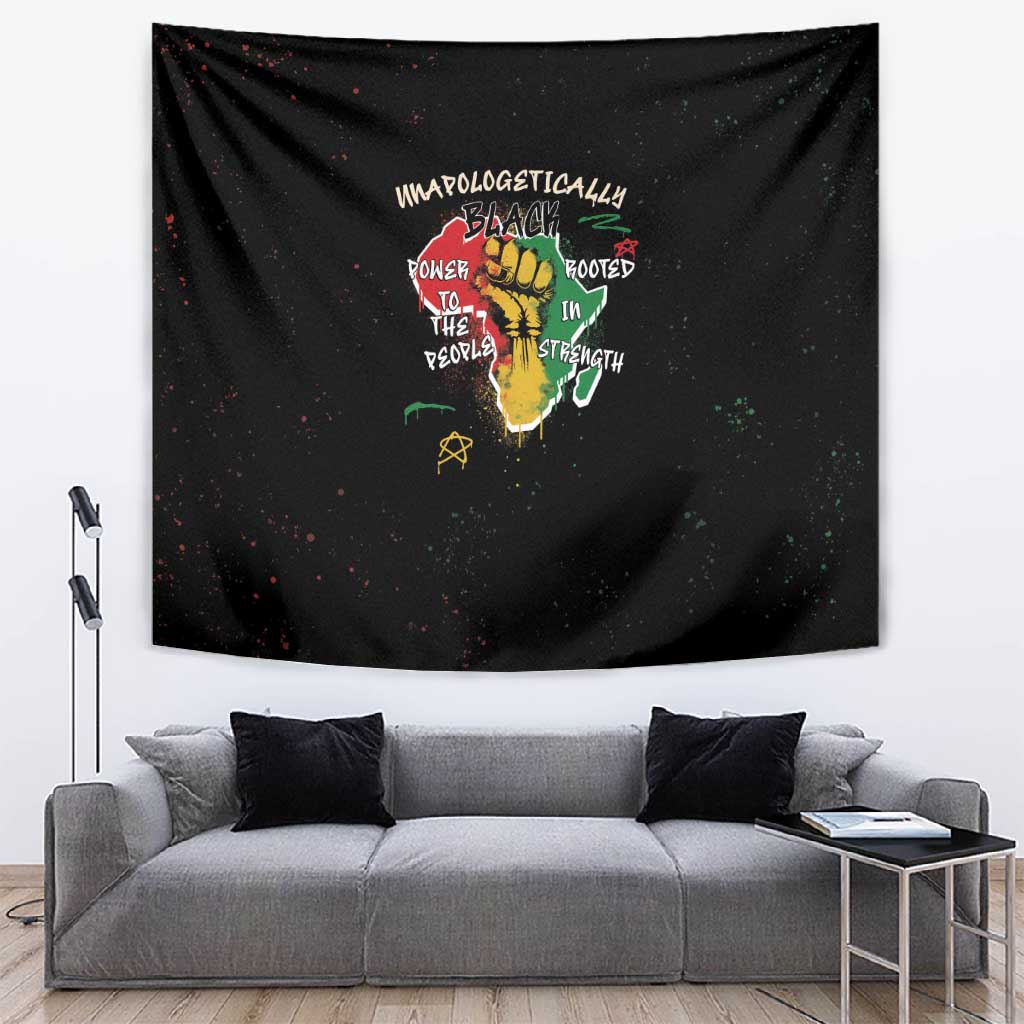 African Black Power Tapestry Unapologetically Black Raised Fist DT03