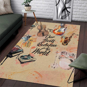 Our Beats Redefine The World African Area Rug Afro Music DT03
