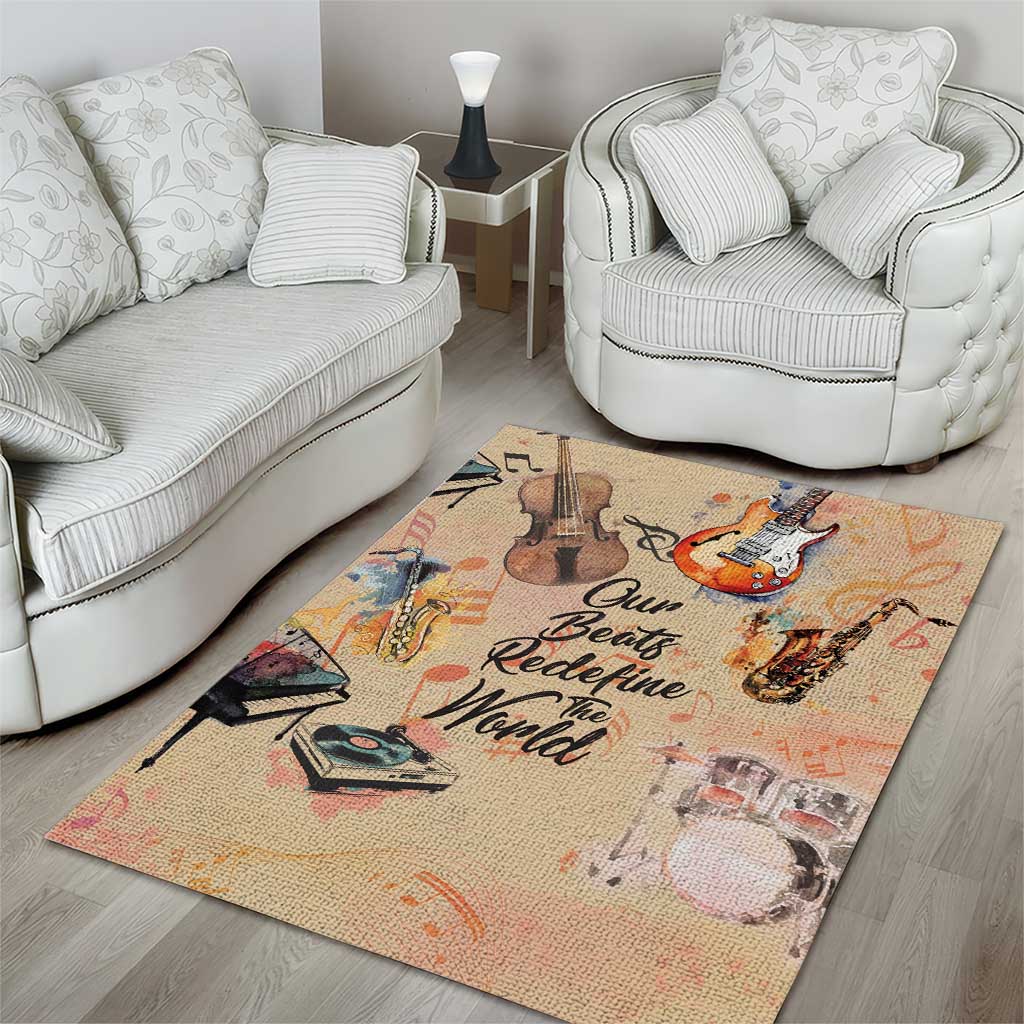 Our Beats Redefine The World African Area Rug Afro Music DT03