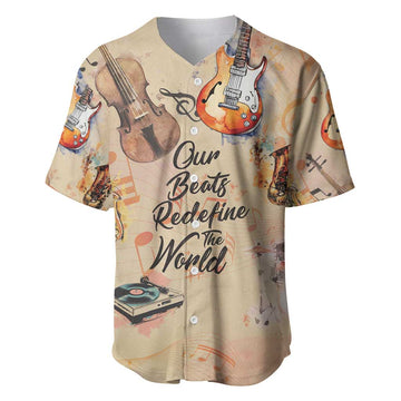 Our Beats Redefine The World African Baseball Jersey Afro Music DT03