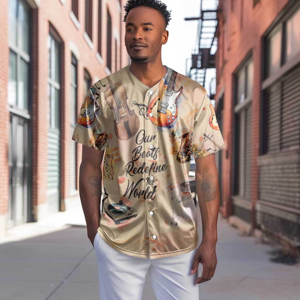 Our Beats Redefine The World African Baseball Jersey Afro Music DT03
