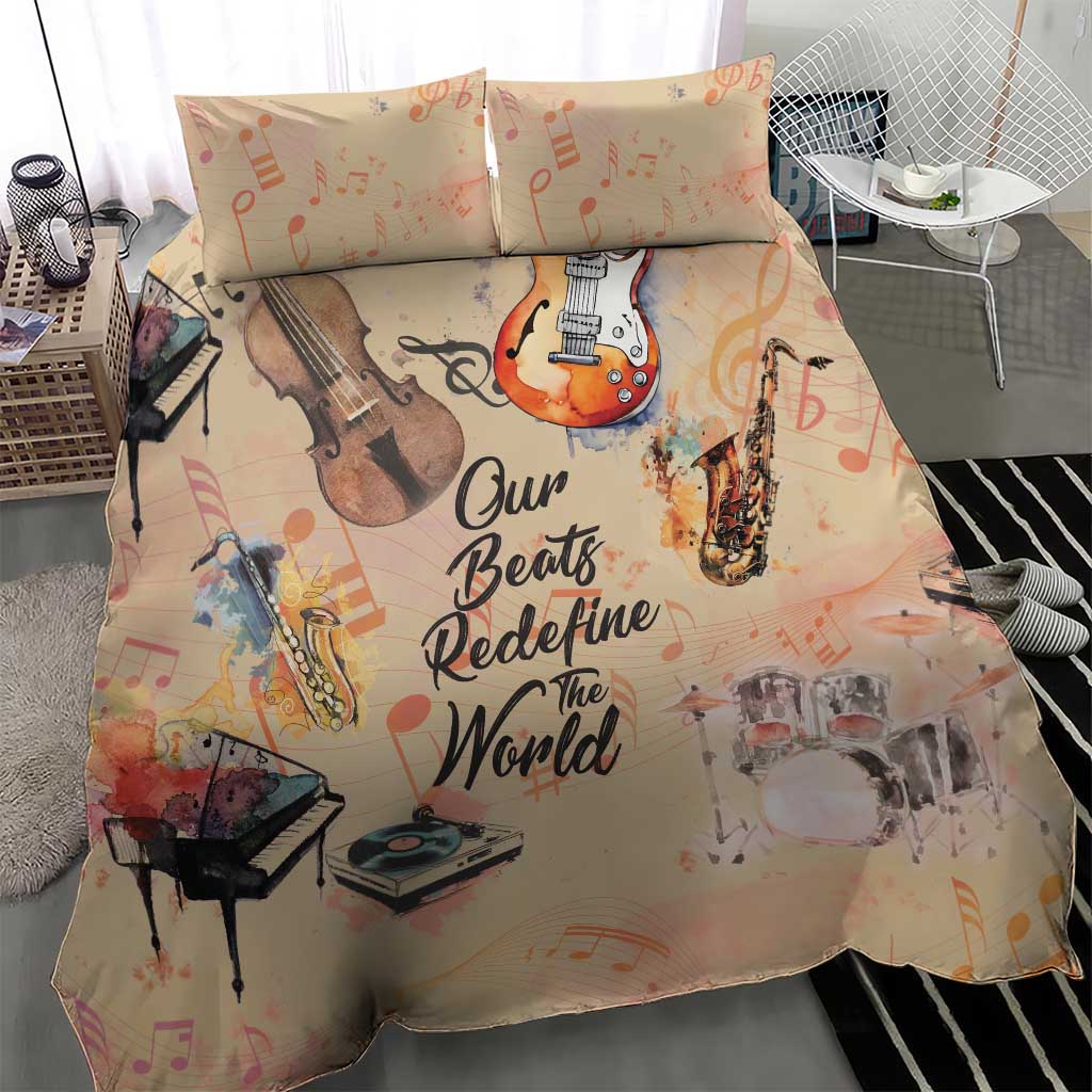 Our Beats Redefine The World African Bedding Set Afro Music DT03