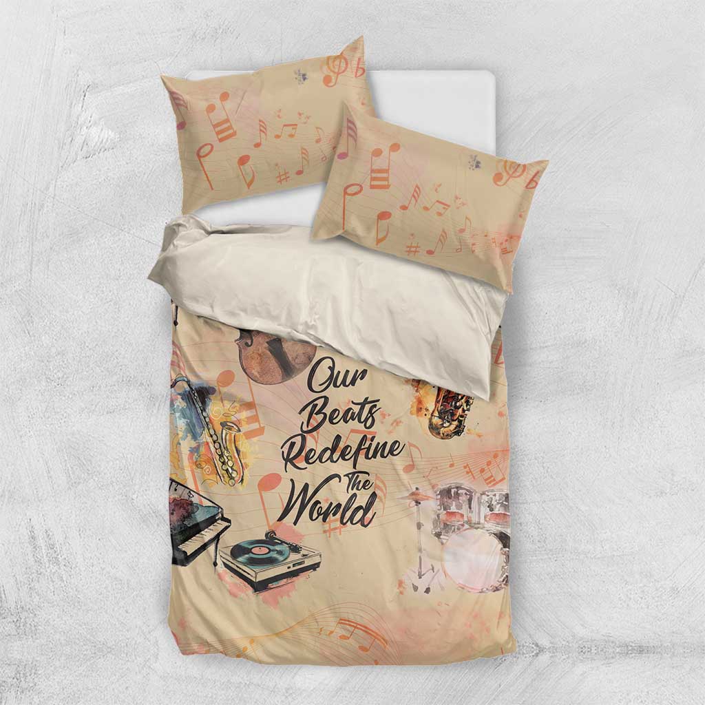 Our Beats Redefine The World African Bedding Set Afro Music DT03