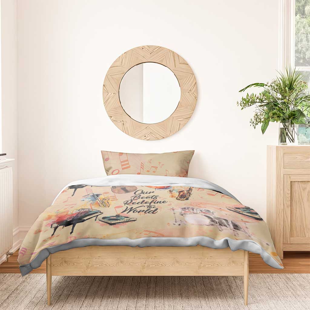 Our Beats Redefine The World African Bedding Set Afro Music DT03