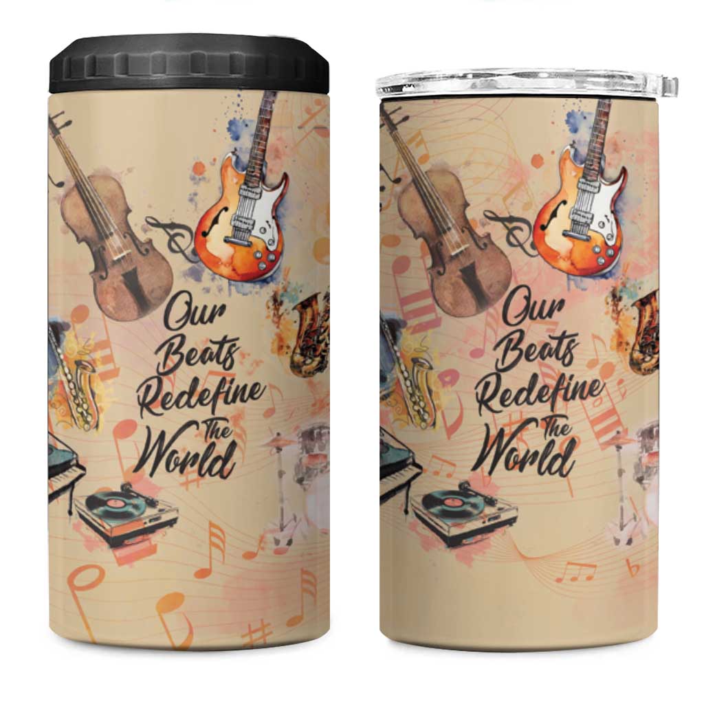 Our Beats Redefine The World African 4 in 1 Can Cooler Tumbler Afro Music DT03