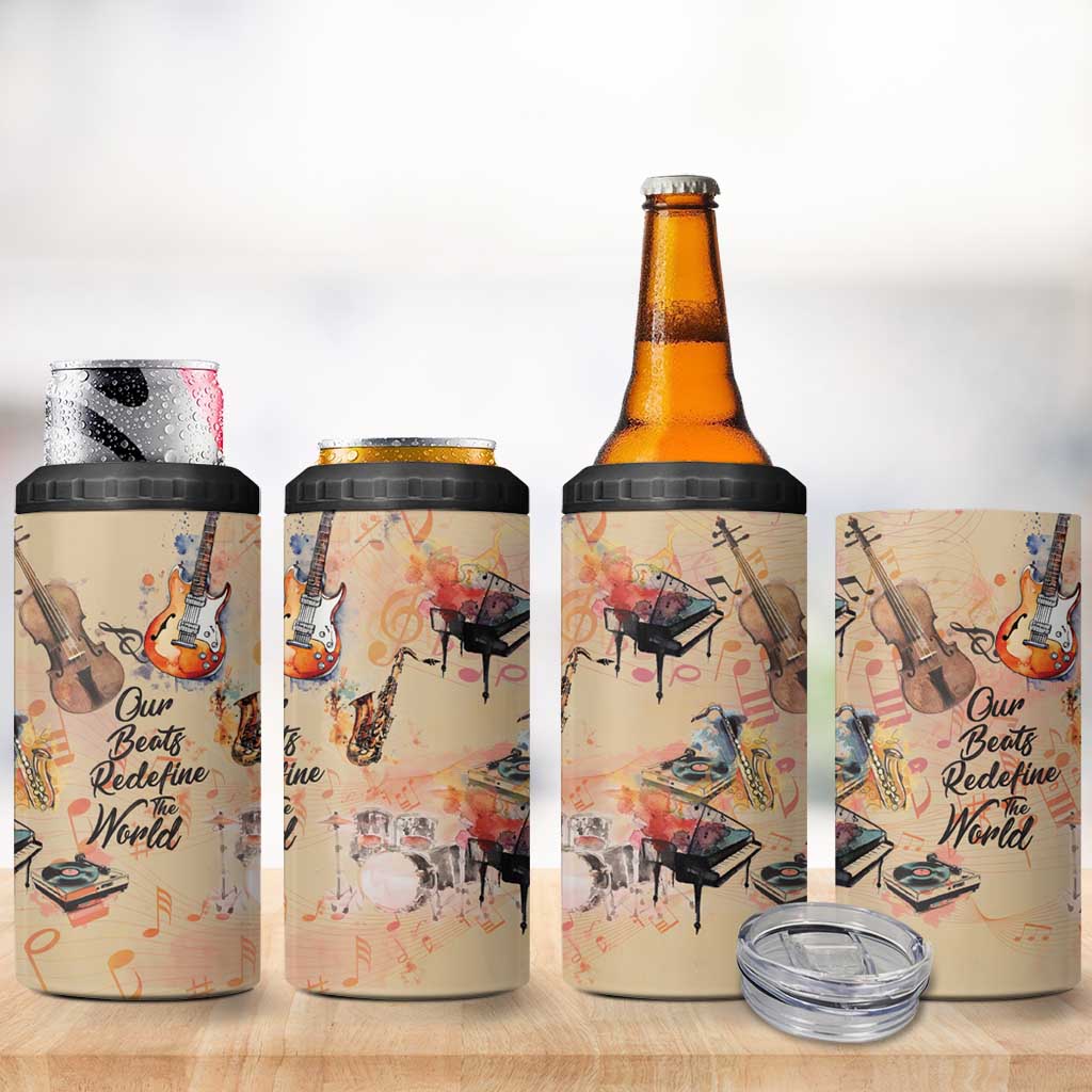 Our Beats Redefine The World African 4 in 1 Can Cooler Tumbler Afro Music DT03